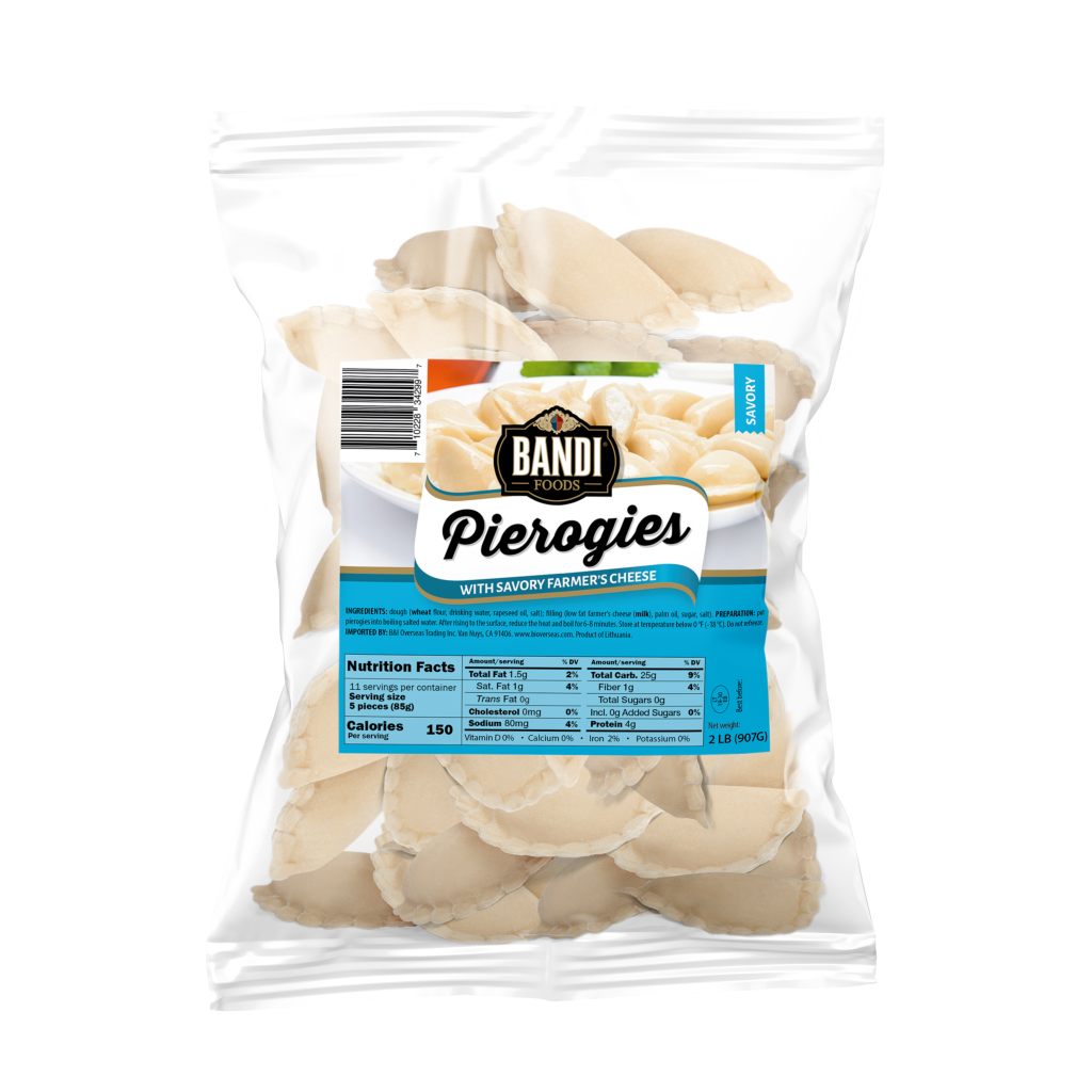Pierogies BANDI FOODS with Farmer's Cheese, 900 g FROZEN Bandi